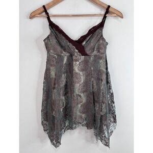 VTG Y2K Necessary Objects Lace Babydoll Camisole Top Sz XS Whimsigoth Fairy Boho
